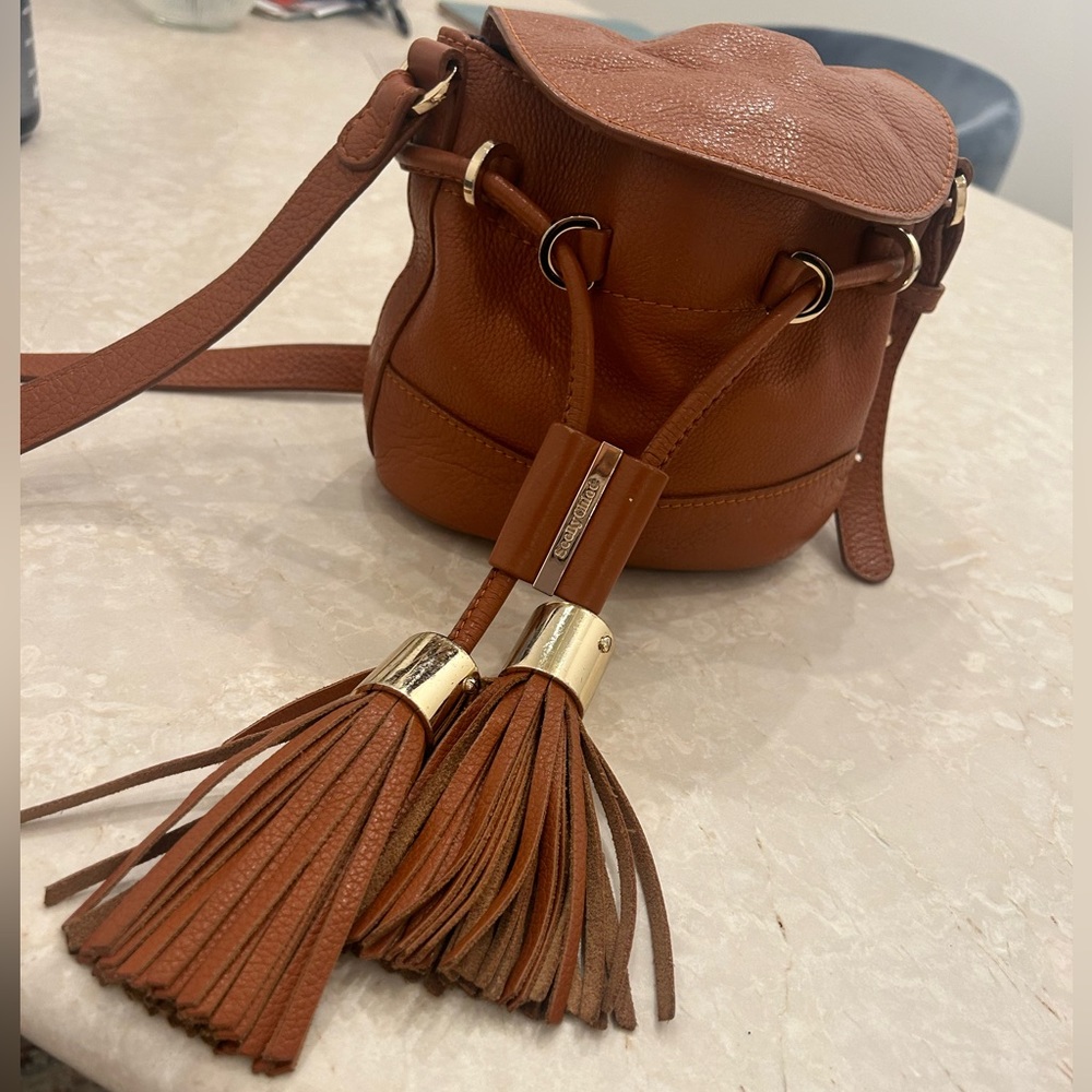 SEE BY CHLOÉ Vicki Pebble Leather Flap Bucket Bag